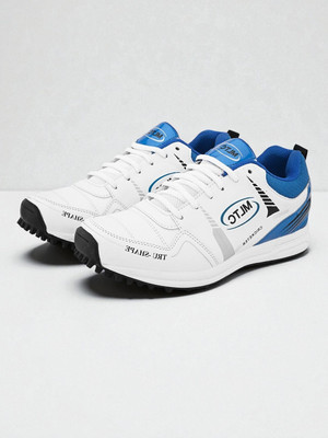 MLTC Men Cricket Shoes | Lightweight Sports Shoes Cricket Shoes For Men(Blue, White , 11)