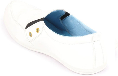 FAUSTO Slip On Sneakers Shoes for Casual Outfit|Fashion|Comfort|Flexible TPR Sole Loafers For Men(White , 40)