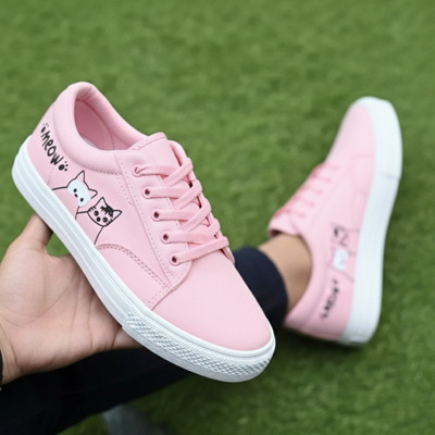 BOKZZON girls shoes sneakers pink stylish footwear for women cute trendy Sneakers For Women(Pink , 5)