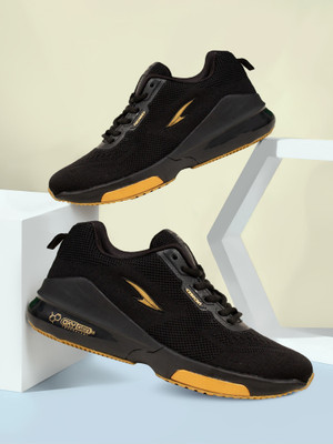 asian Oxygen-01 dual capsule technology Latest Stylish Casual Lace up lightweight Running Shoes For Men(Black, Gold , 8)