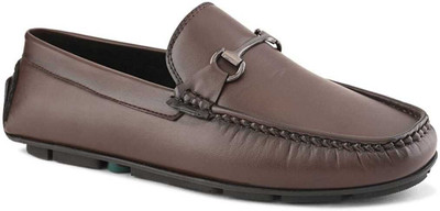 HERE&NOW HERE&NOW Brown Flexible Horse-Bit Driving Shoes For Men(Brown , 11)