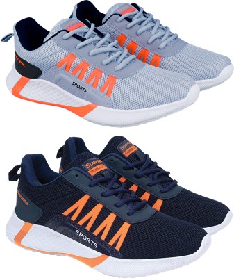 BIRDE Combo Pack of 2 Casual Shoes Sneakers For Men(Grey, Orange, Blue)