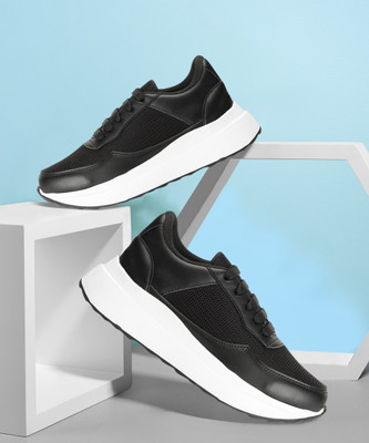 Roadster The Lifestyle Co Women Mesh Stylish Casual Comfort Sneaker Sneakers For Women(Black , 3)