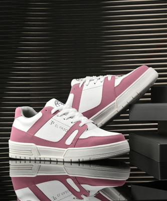 El Paso EL PASO Women Pink Faux Leather Casual Lace Up Sneakers Sneakers For Women(Pink , 3)