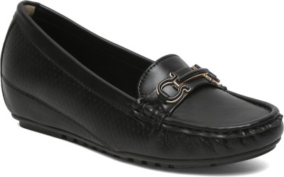 flat n heels Loafers For Women(Black)