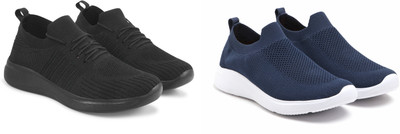 Face Stylish Sports Shoes for Men – Ideal for Running, Gym & Training Sneakers For Men(Navy, Black , 6)