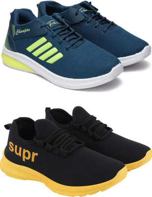 Free Kicks Combo Of 2 Shoes FK-576 & FK-412 Sneakers For Men(Yellow , 8)
