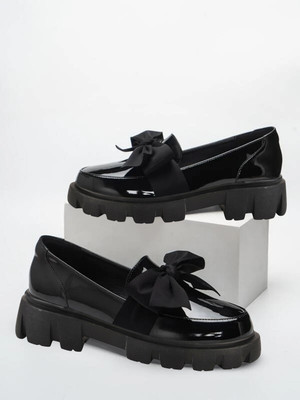 SHOETOPIA Smart Casual Bow Detailed Black Loafers For Women & Girls Loafers For Women(Black , 8)