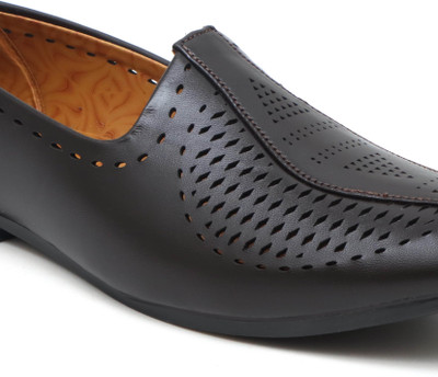 Groofer Groofer Stylish Nagra Juttis For Men's Party Wear For Men(Black , 7)