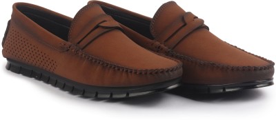 FAUSTO Suede Casual Slip-On|Anti-Skid Sole|Breathable Memory Insole Driving Loafers For Men(Tan , 7)