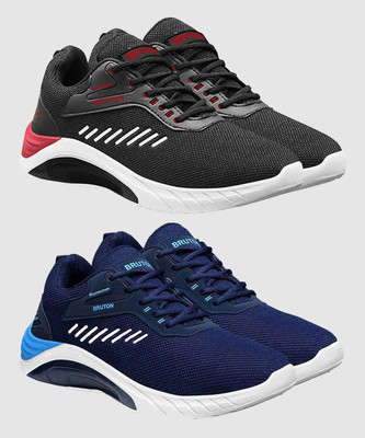 BRUTON 2 Combo Sneaker Shoes Walking Shoes For Men(Grey, Navy , 8)