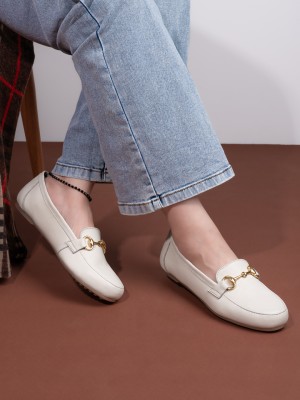 HydesnHues HY272-Off White Loafers For Women(Off White , 3)