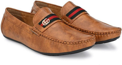 RED LIONS Tan Synthetic Leather Casual Loafers For Men(Tan , 9)