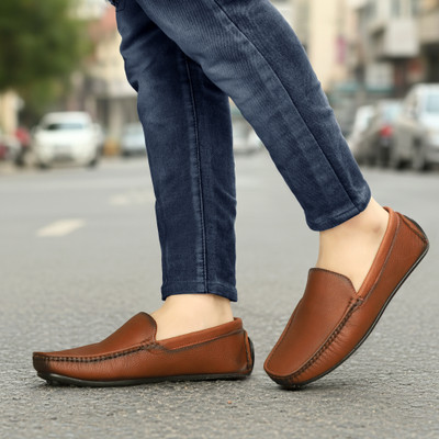 CHADDAMMI Rich Quality|Breathable|Decent Look Driving Shoes For Men(Tan , 8)