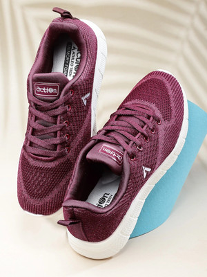 action Athleo DZIRE 101 Stylish Comfortable Lightweight Sports Lace Up Running Shoes Running Shoes For Women(Maroon , 6)