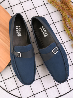 HERE&NOW HERE&NOW Men Blue Faux Leather Casual Slip On Loafers Loafers For Men(Blue , 10)