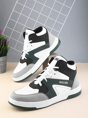 KILLER Outdoor Comfortable Sneakers For Men(Green, White , 7)
