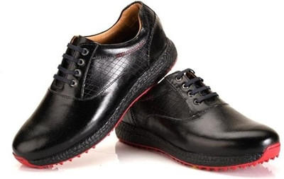 HITCARO Men's Professional & Premium Leather Golf Shoe Outdoors For Men(Black , 11)