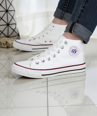 FTZ High Top Causal ,Walking,GymWear, DailyUse High Tops For Men(White , 6)
