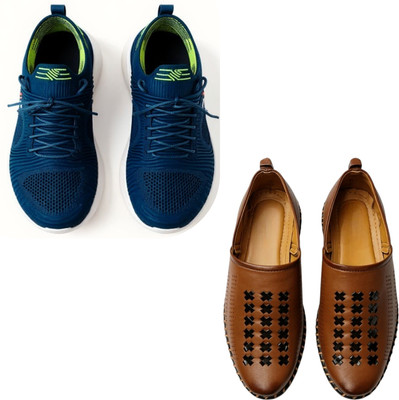 Plama Stylish Casual Shoes for Men – Perfect for Daily Wear Casuals For Men(Navy, Brown , 7)