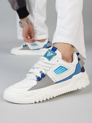 RUN SEVEN ( by GO21 ) Soft Insole, Slip-Resistance|Walking Casual Sneakers For Men(White , 9)