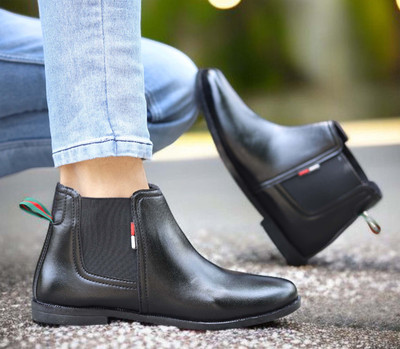 BRANDIGO Versatile Style: Ideal for casual, formal, and party wear occasions. Boots For Men(Black , 10)