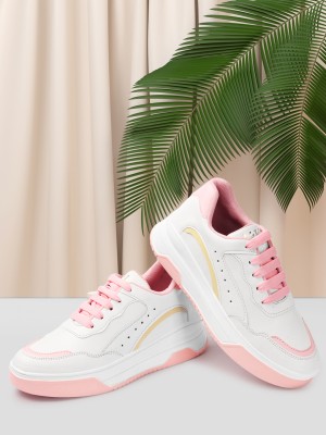 PrasKing New Stylish Casual Sneakers For Women(Pink , 4)