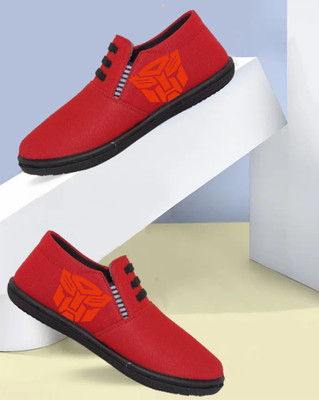 Kenamin Stylish Casual Shoes for Men and kids Casuals For Men(Red, Orange , 10)