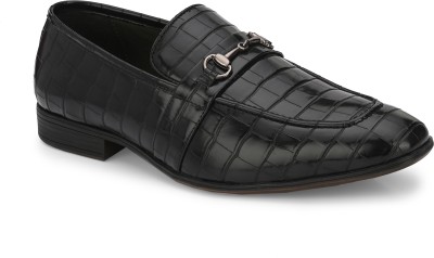 House of Pataudi Foux Leather Slip On Slip On For Men(Black , 6)