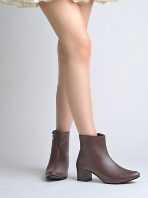 SHOETOPIA Smart Casual Mid Top | Winter Boots |Lace-UP |Trendy Boots For Girls Boots Boots For Women(Brown , 5)