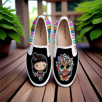 Thequirkynaari Slip On Sneakers For Women(Black , 5)