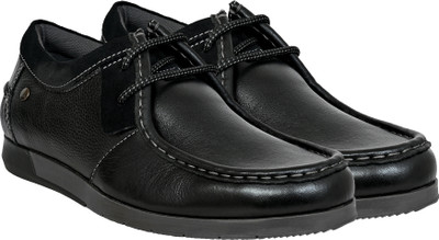 HX London Black Leather Formal Lace-Up Shoes For Men Lace Up For Men(Black , 8)