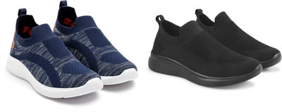 Face Sneakers For Men(Black, Navy , 10)