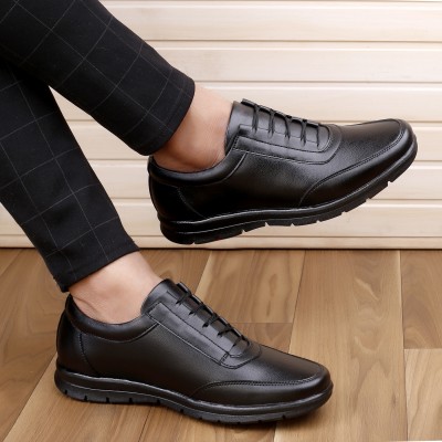 global rich Men's Height Increasing daily Wear formal Shoes lace-ups For Men Lace Up For Men(Black)