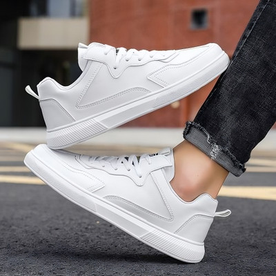 Rishu luxury fashionable Stylish Light Weight Sneakers white Sneakers For Men (White) Sneakers For Men(White , 8)