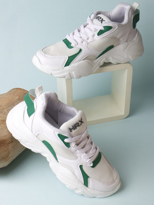 HRX by Hrithik Roshan Walking Shoes For Women(White, Green , 5)