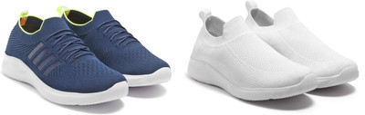 Face Stylish Sports Shoes for Men – Ideal for Running, Gym & Training Sneakers For Men(White, Navy , 8)