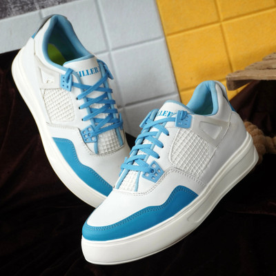 KILLER Lightweight Casual Sneakers for Men | Synthetic Leather | EVA Sole Casuals For Men(Navy, White , 7)