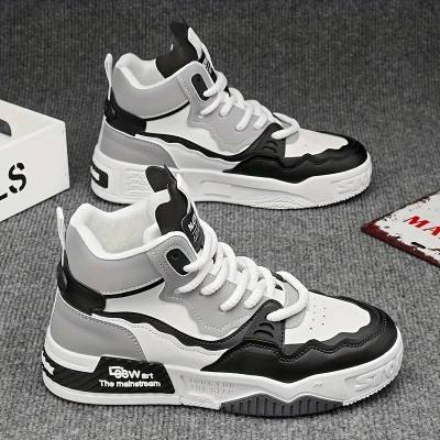 Zixer Men's Premium Pastel Pops Stylish Ankle Casual Shoes For Men Sneakers For Men High Tops For Men(Grey , 8)