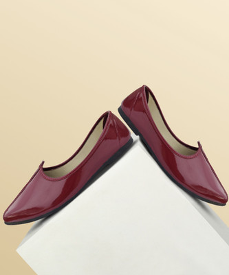 AXOLOTL Men Glossy Juttis/Mojaris Mojaris For Men(Maroon , 9)