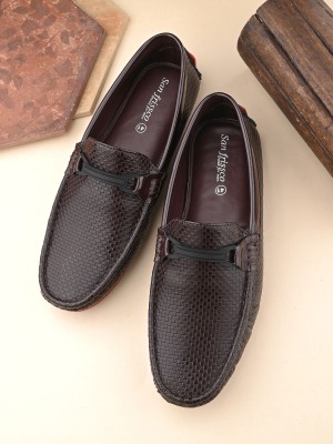 SAN FRISSCO loafers shoes men brown|trending|stylish|men shoes without lace Loafers For Men(Brown , 7)