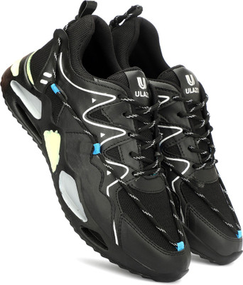 Ulazo Outdoor Trendy Lightweight Casual,Canvas Stylish Sport/Gym Sneakers For Men(Black , 7)