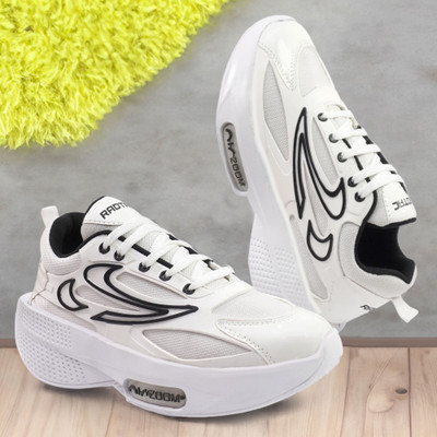 radtac Stylish Men’s Casual Shoes | Lightweight & Comfortable Everyday Wear Party Wear For Men(White , 7)