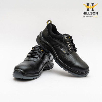 Hillson Steel Toe Leather Safety Shoe(Black, S1, Size 10)