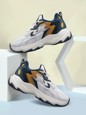 asian Sneakers,Gym,Sports,Casual,Walking,Stylish DOMINATOR-03 Running Shoes For Men(White, Navy , 9)