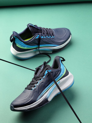 action Athleo TURBO 2101 Stylish Lightweight Comfortable Sports Lace Up Running Shoes For Men(Navy , 9)