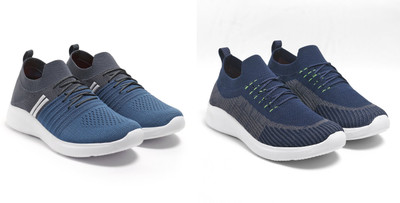 Face Stylish Sports Shoes for Men – Ideal for Running, Gym & Training Sneakers For Men(Navy, Grey, White , 6)