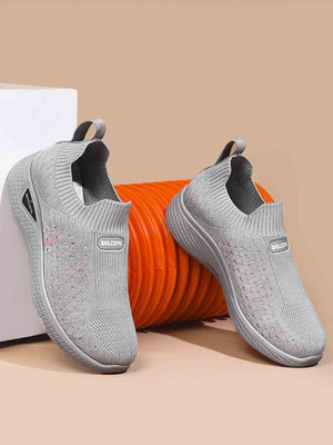 WELCOME Stylish & Comfortable Breathable Walking Casual Perfect for Outdoor Wear Slip On Sneakers For Women(Grey , 7)