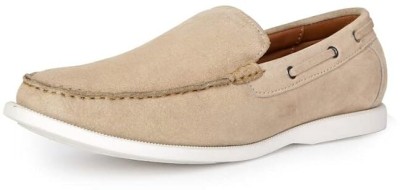 CEROS Suede Designer Casual Loafers For Men(Beige , 7)