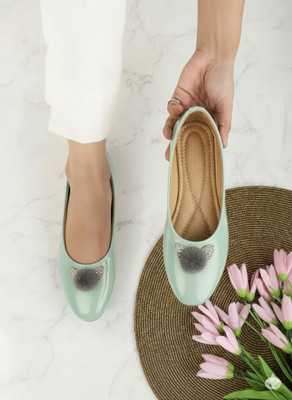 Trendy Feet Blossom Bow Kicks Bellies For Women(Green , 7)